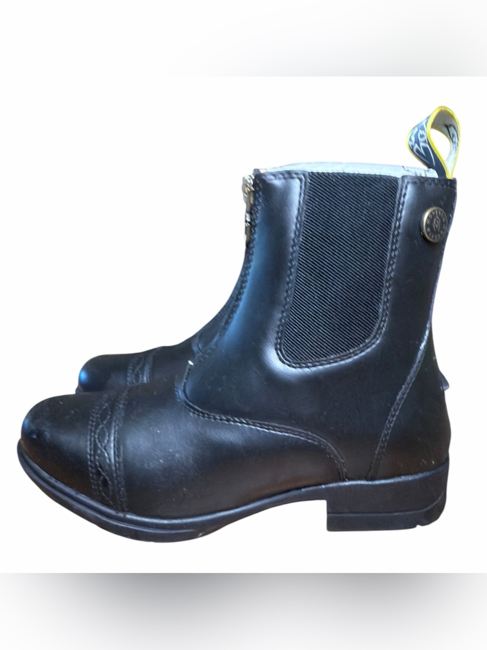 Shires Moretta Clio Paddock Riding Boots Kids Size 3 Black YKK Zip NWOB